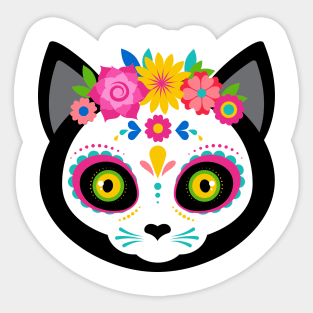 Skull Cat Design Sticker